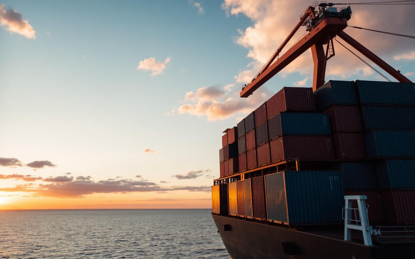 Shipping containers being loaded